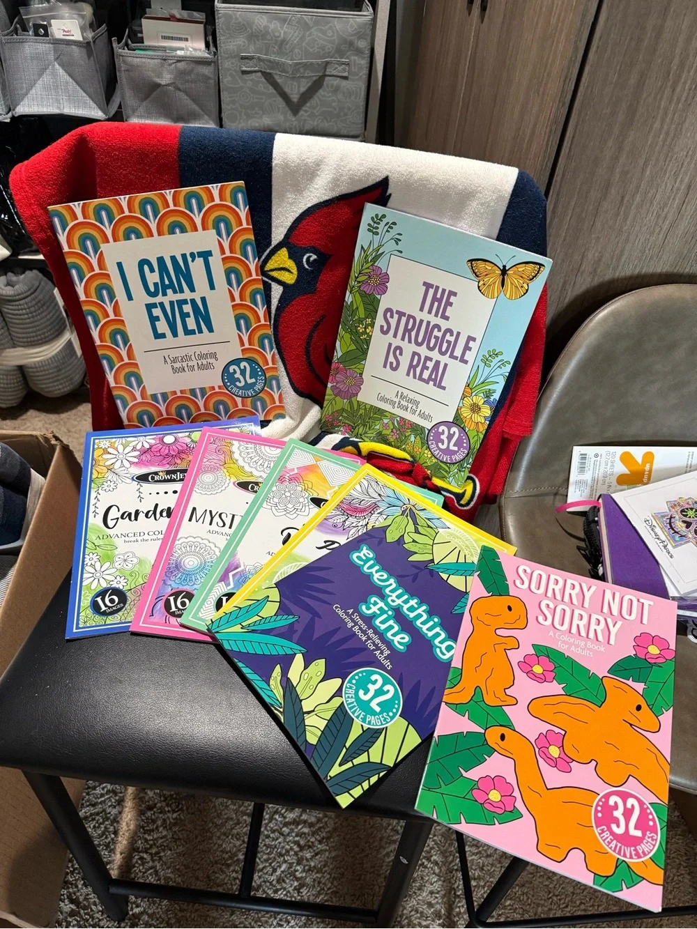 Coloring Book Bundle - Assorted Bright Covers (Red, Blue, Pink, Green, Yellow)